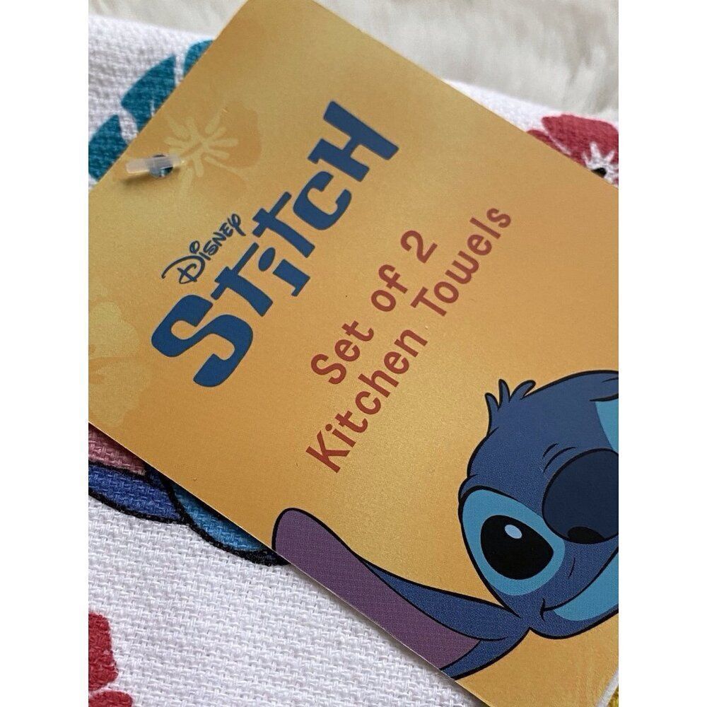 2 Pack Disney Stitch Hand Kitchen Towels Pineapple Hibiscus 16 X 26” NEW - Picture 2 of 11